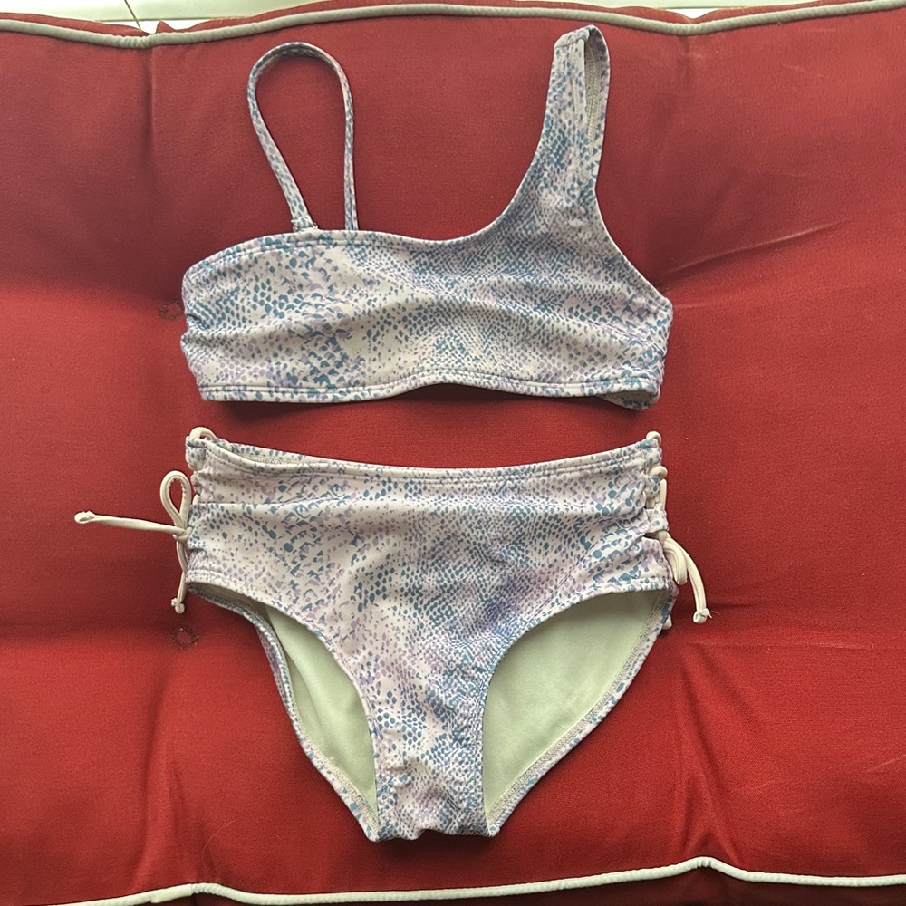 Girls small snakeskin Blue and Purple Bikini Set